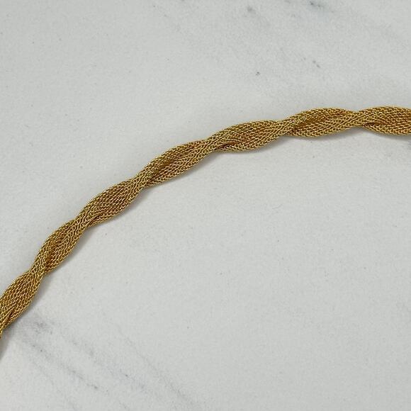 Vintage Gold Twisted Mesh Chain Belt Hook Closure Small (S) โจ - Picture 8 of 11